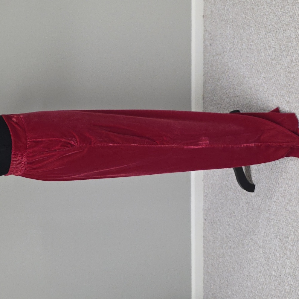 Wide Leg Mid Rise Velvet Pants - Picture 6 of 16